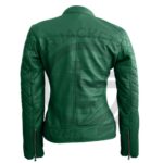 emerald green leather jacket womens