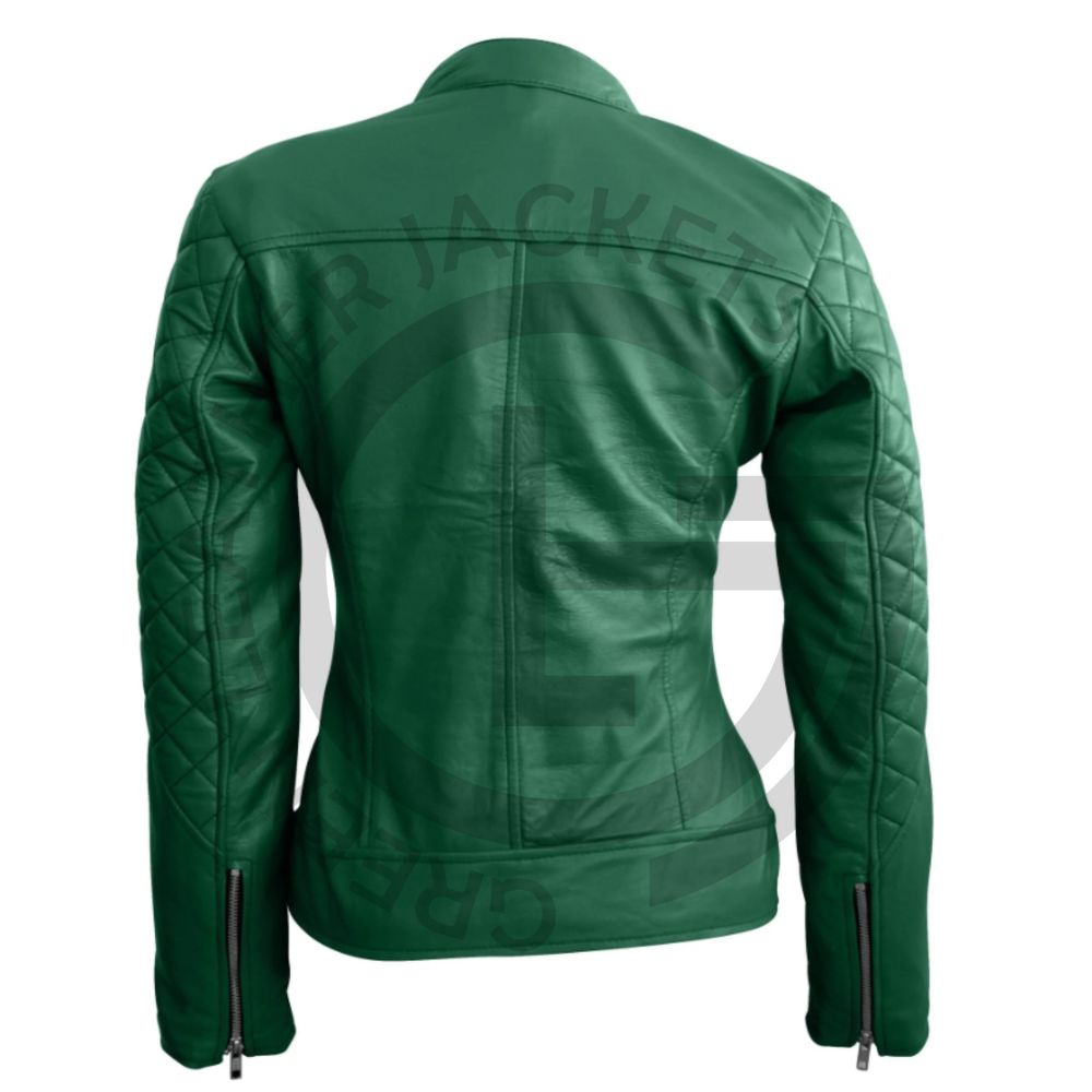 Emerald Green Leather Jacket
