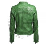 green leather biker jacket womens