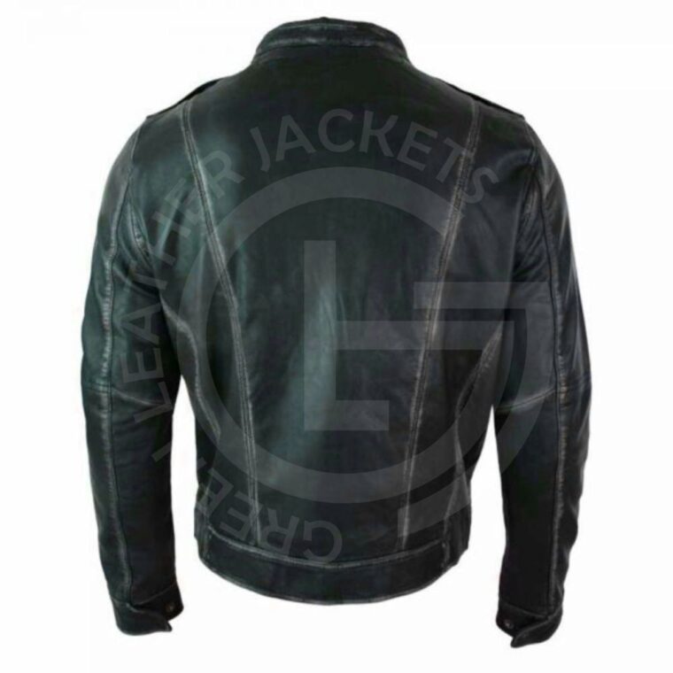 green leather bomber jacket mens